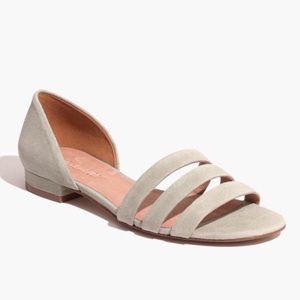 Madewell Leila Triple Strap Flats Mint Sz 9
